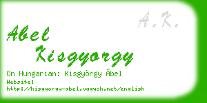 abel kisgyorgy business card